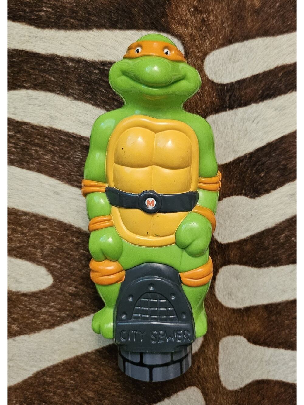 1990 Teenage Mutant Ninja Turtles Michelangelo Flashlight TMNT Happiness Express